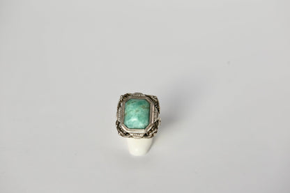 Amazonit Art Deco Ring - The Love Witch