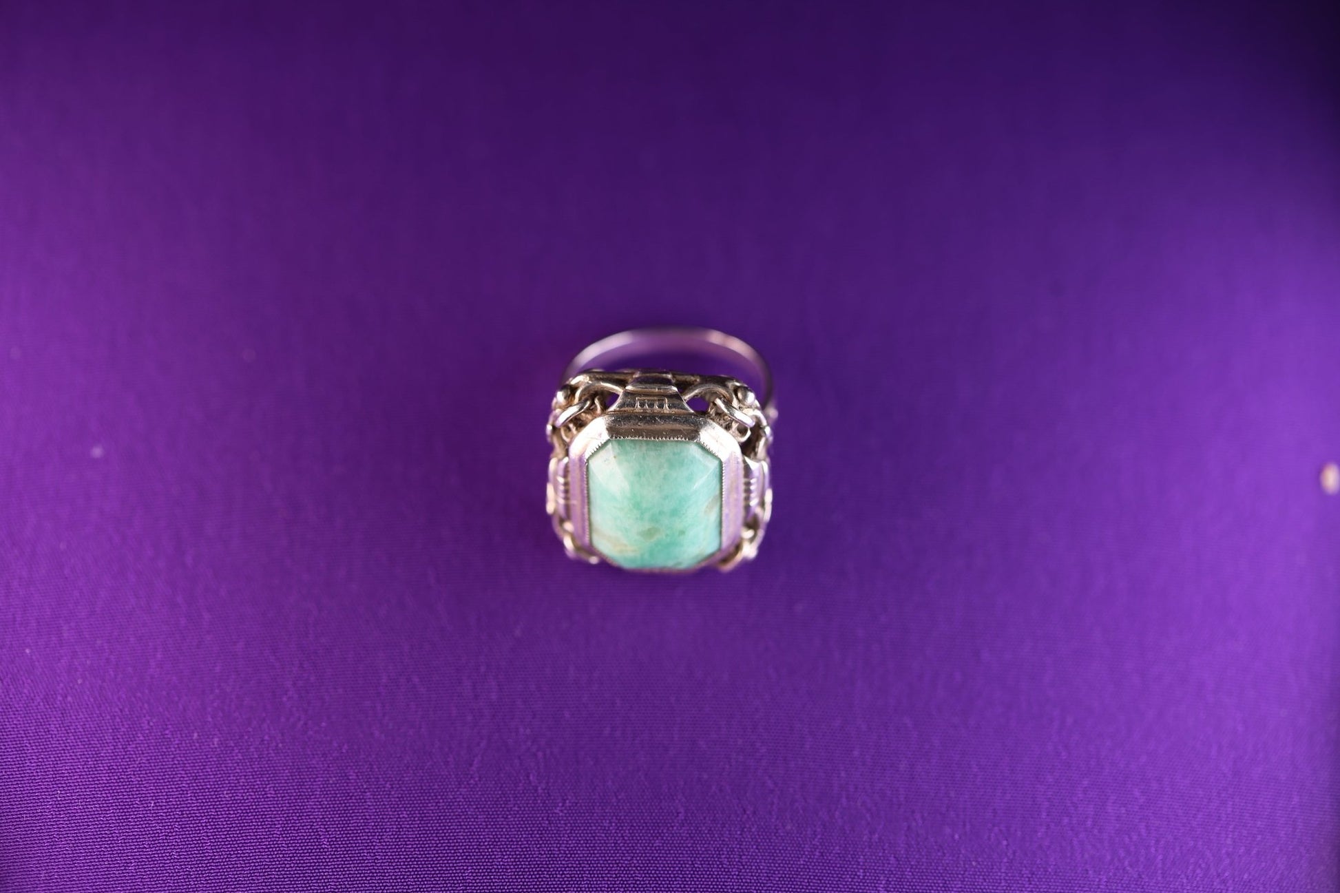 Amazonit Art Deco Ring - The Love Witch