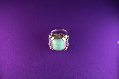 Amazonit Art Deco Ring - The Love Witch