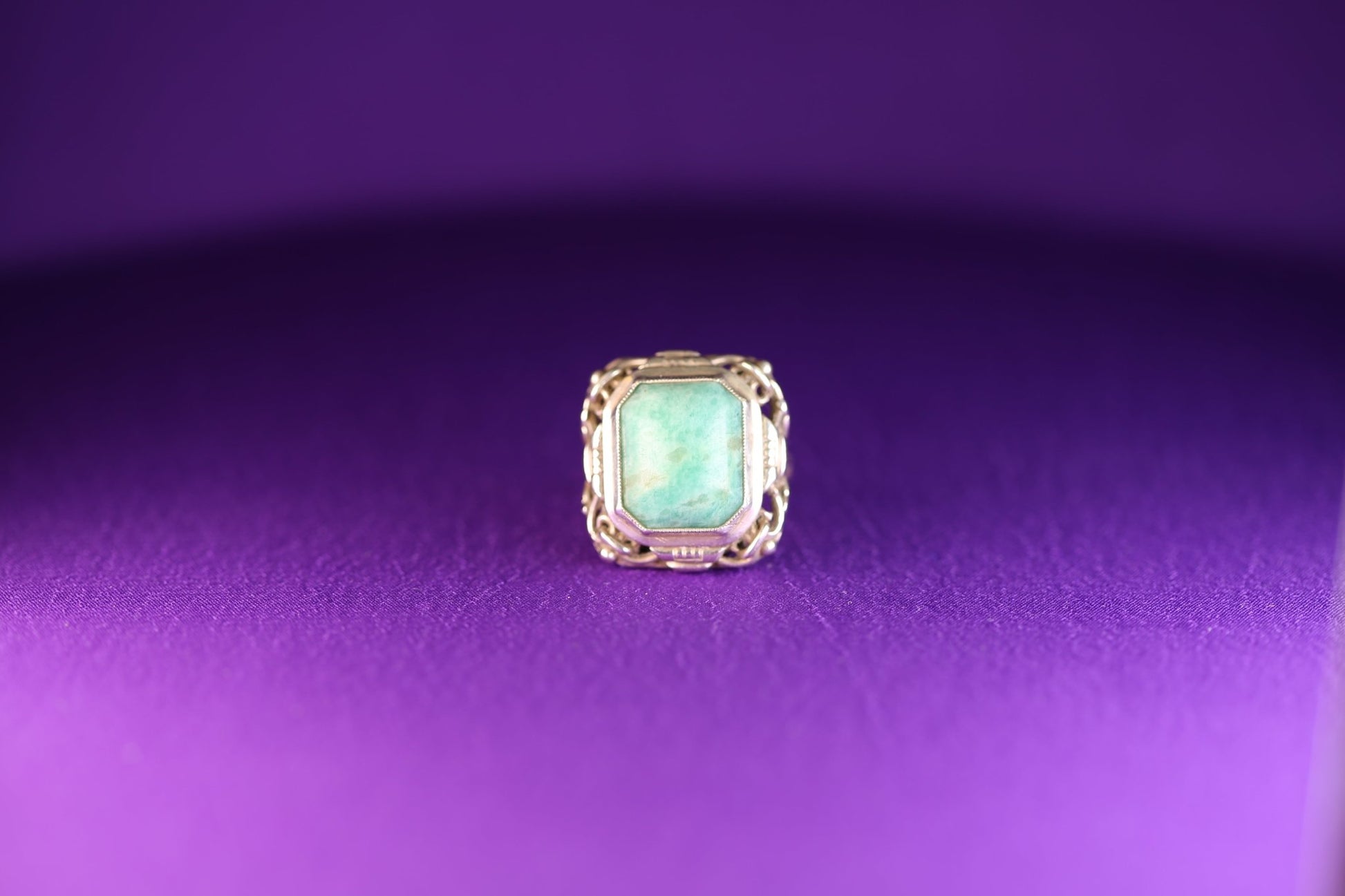 Amazonit Art Deco Ring - The Love Witch
