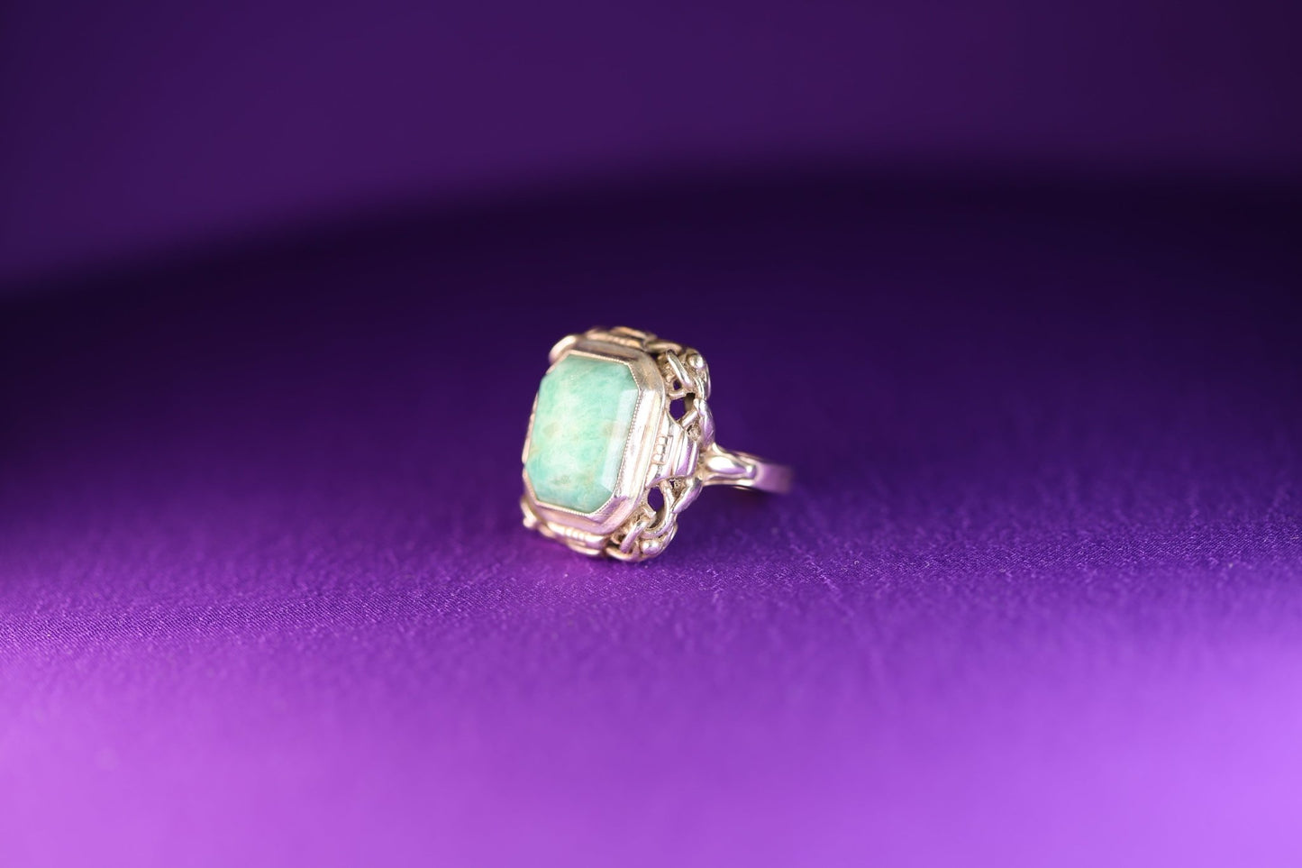 Amazonit Art Deco Ring - The Love Witch