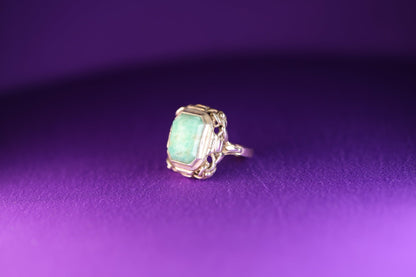 Amazonit Art Deco Ring - The Love Witch