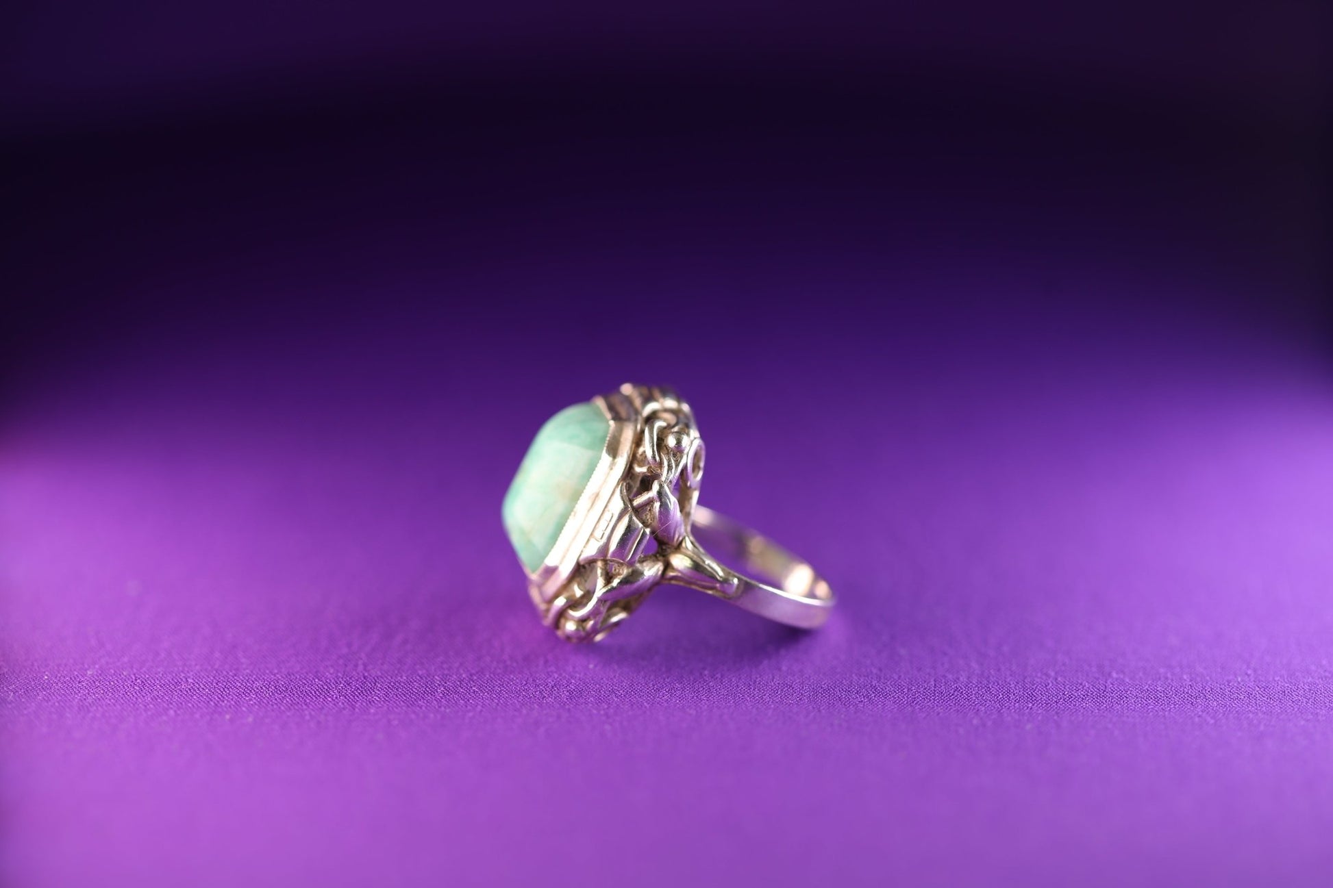 Amazonit Art Deco Ring - The Love Witch