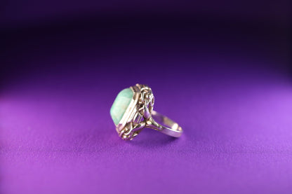 Amazonit Art Deco Ring - The Love Witch