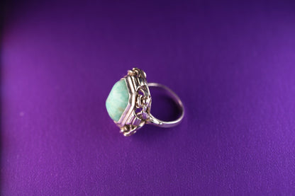 Amazonit Art Deco Ring - The Love Witch