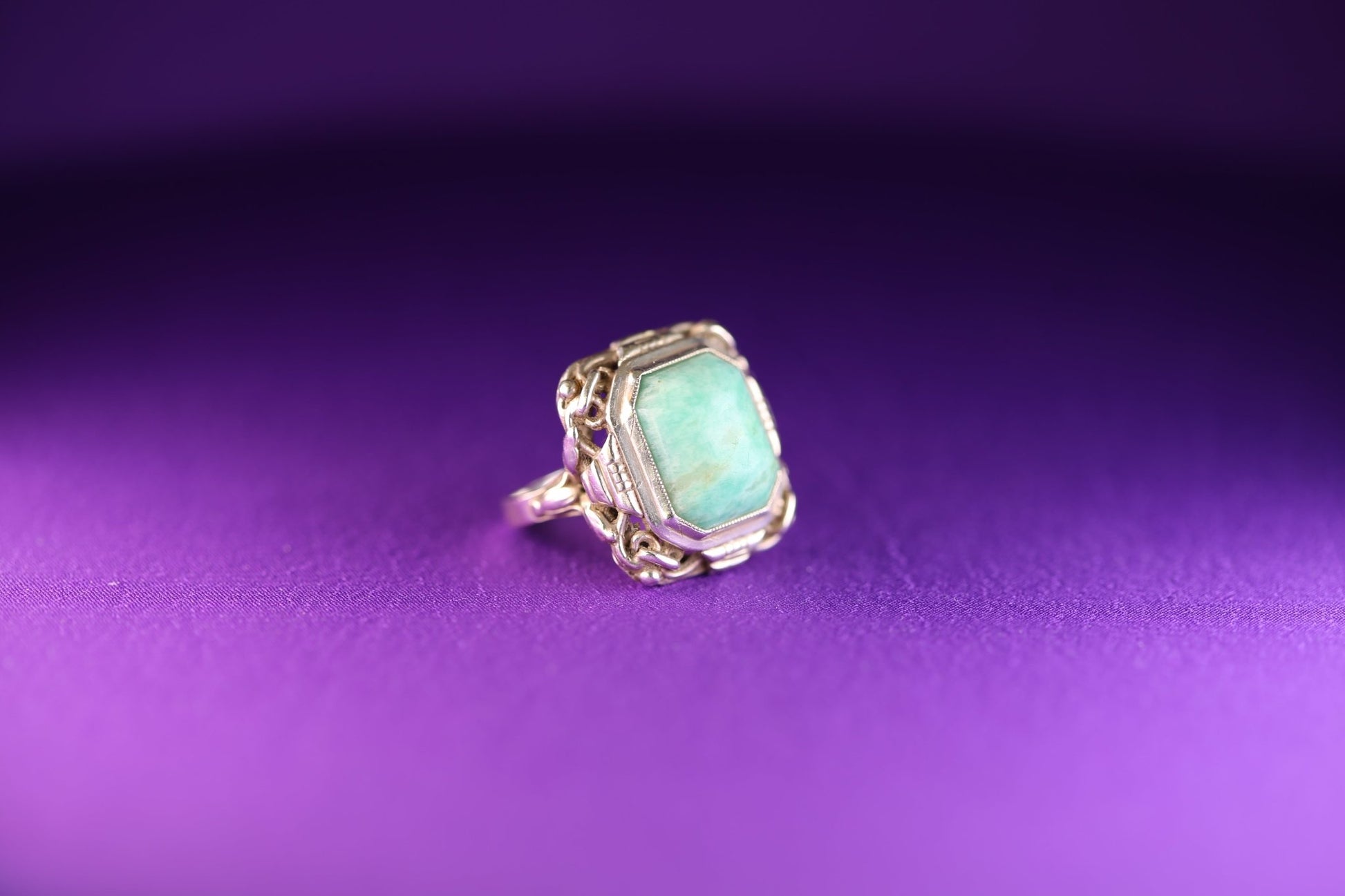 Amazonit Art Deco Ring - The Love Witch