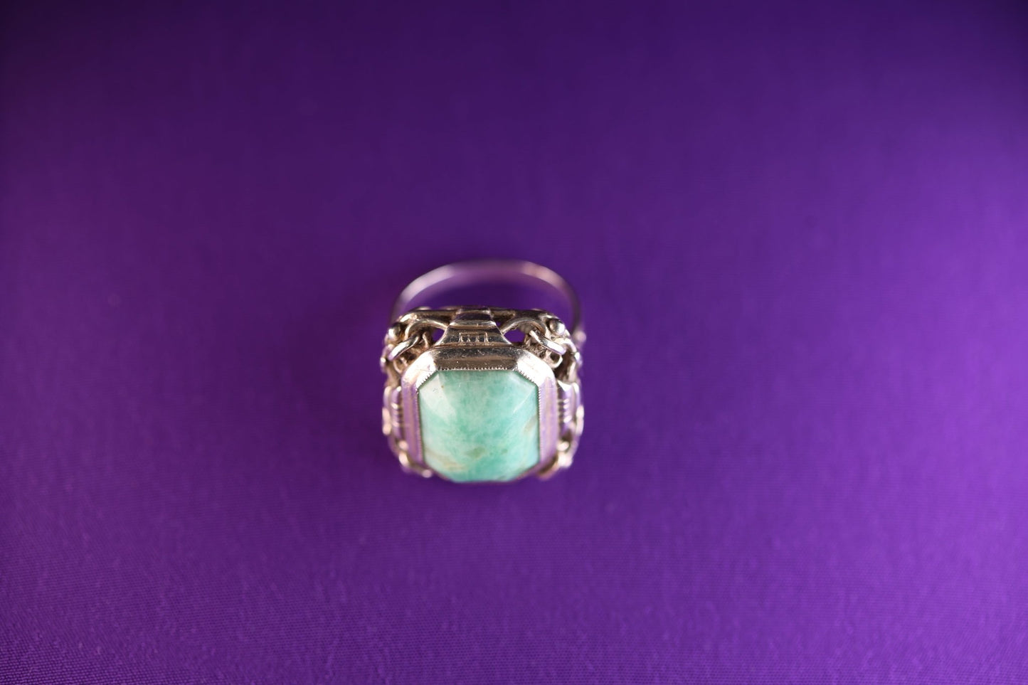 Amazonit Art Deco Ring - The Love Witch