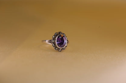Amethst Markasit Ring Flower - The Love Witch